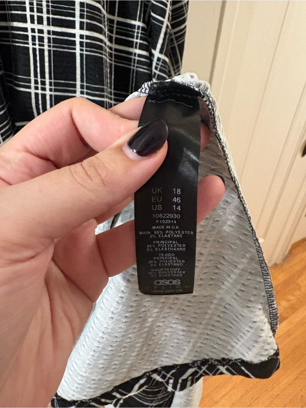 ASOS Plaid Print Trapeze Dress - Picture 7 of 9
